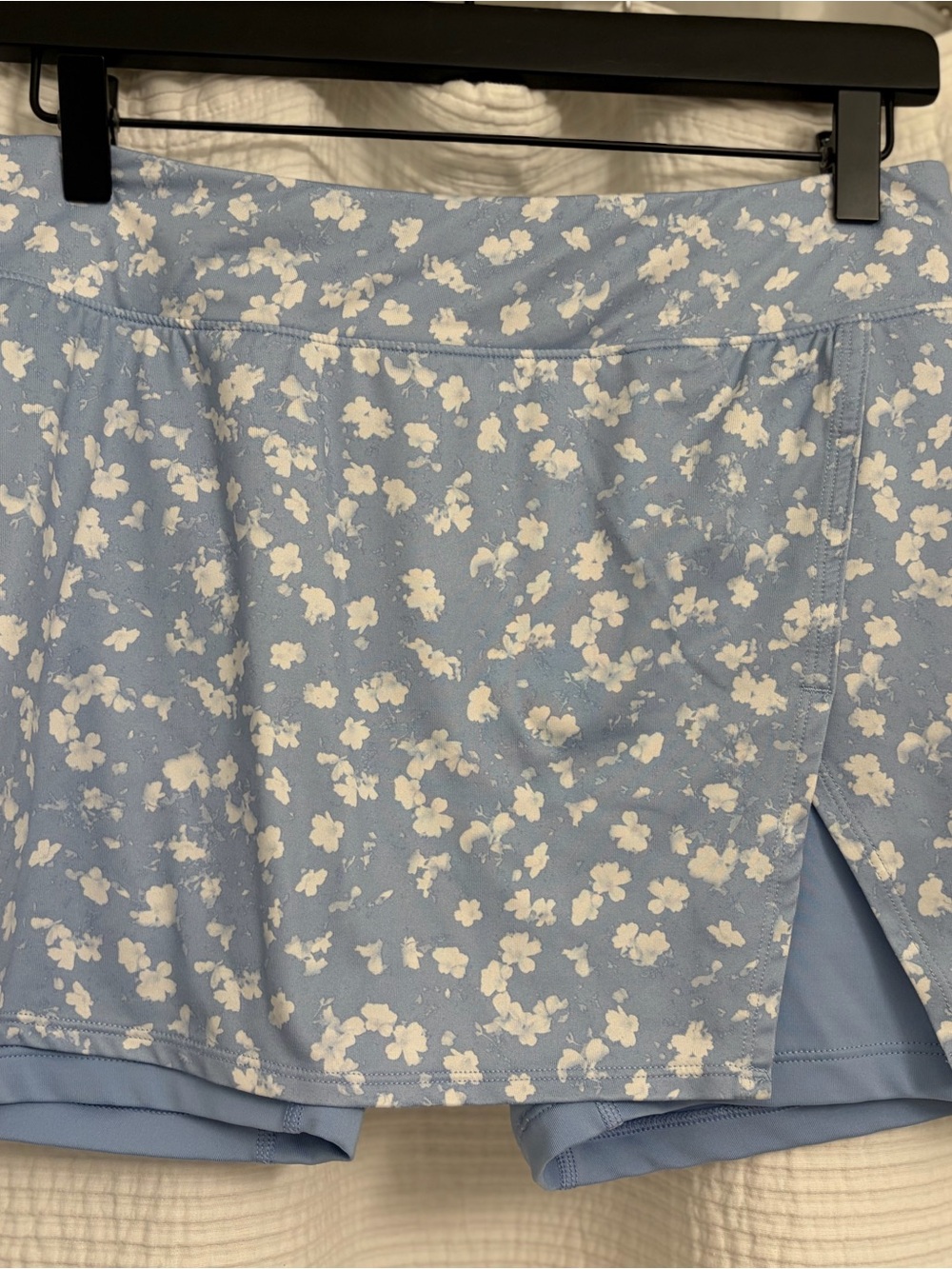 Nike Light Blue Floral Skort with White Blossom Print